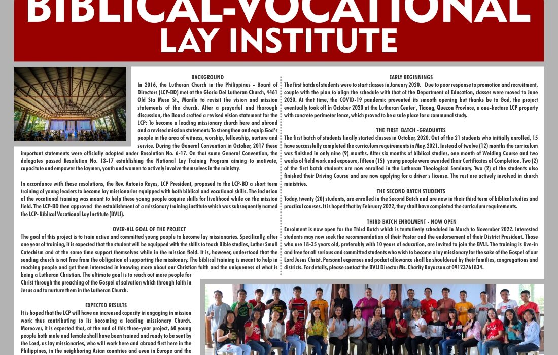 LCP Biblical-Vocational Lay Institute